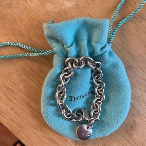 Tiffany Round Link Bracelet with M charm